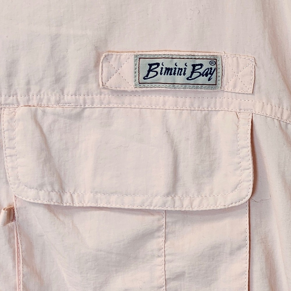 Bimini Bay Vented Fishing Shirt Large Pink Short Sleeve Performance Sun UV Top L - Picture 6 of 7
